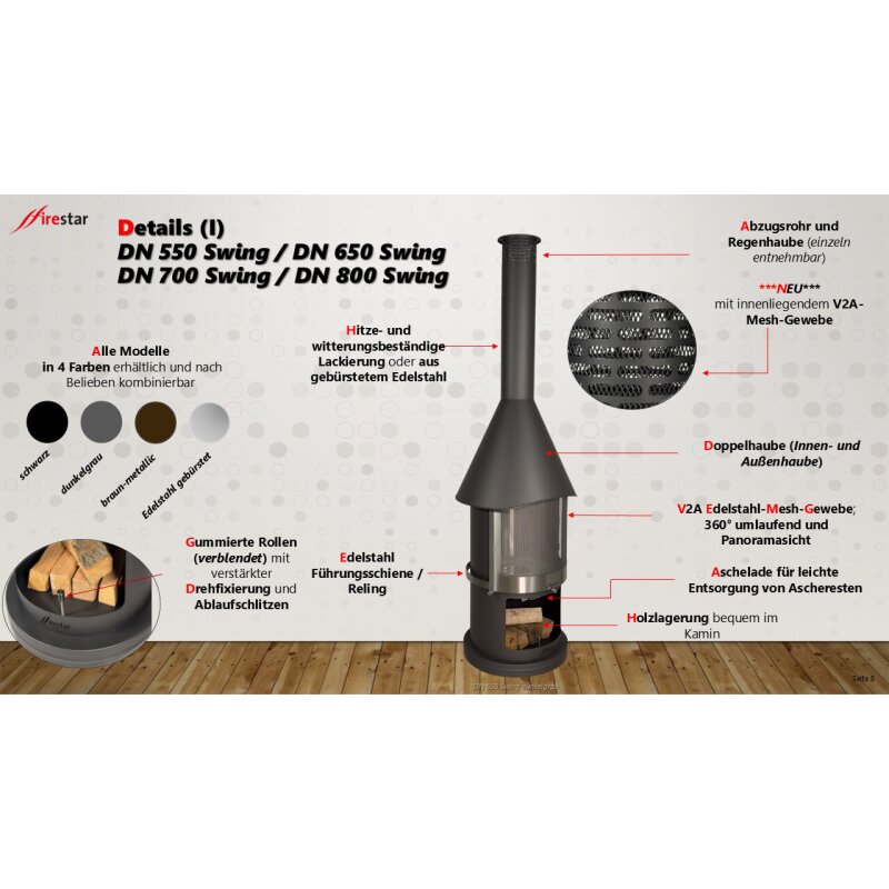 Gartenkamin/ Grill Firestar DN 650 Mesh (3. Generation)