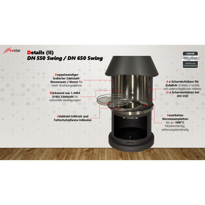 Gartenkamin/ Grill Firestar DN 650 Swing (3. Generation)