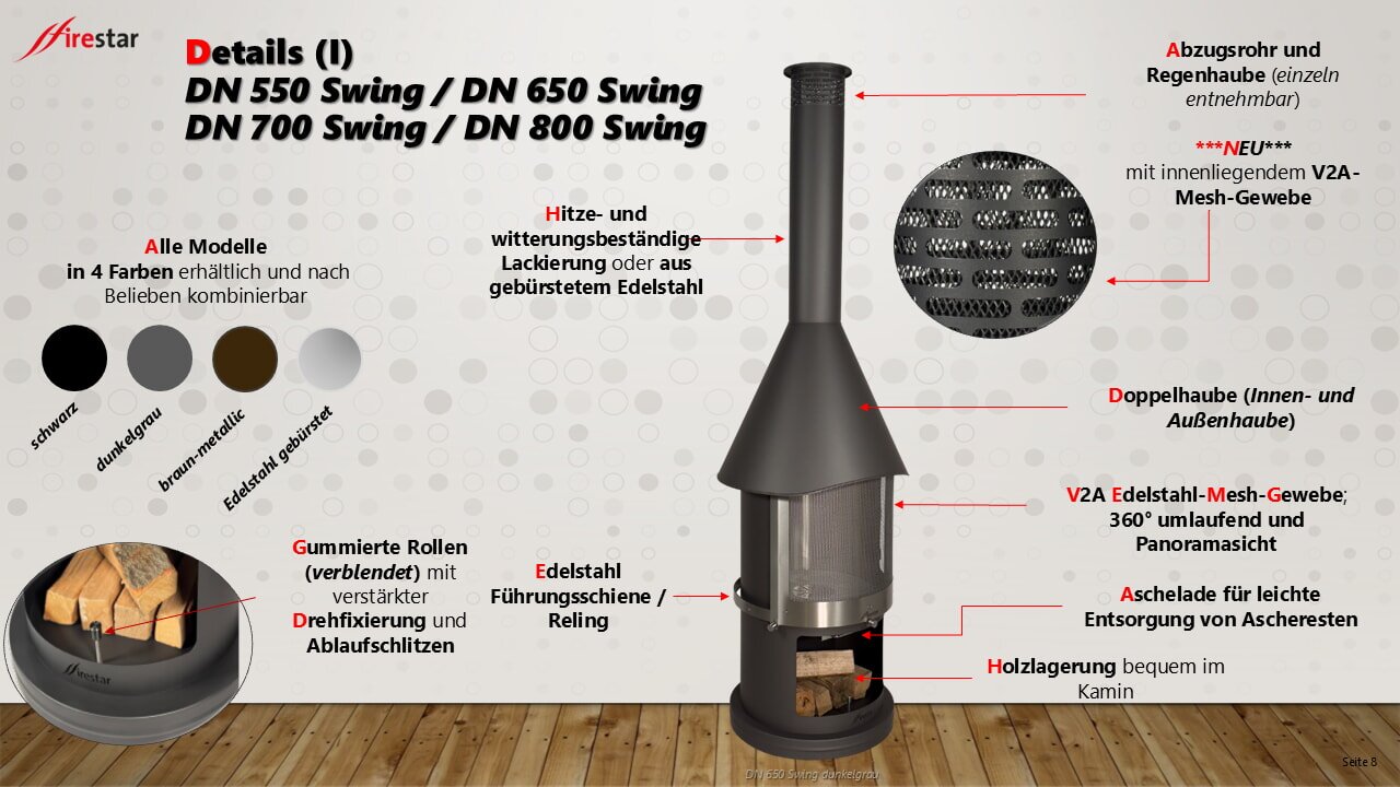 Gartenkamin/ Grill Firestar DN 650 Swing (3. Generation)
