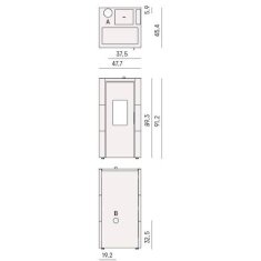 Pelletofen Cadel - Cristal 7 Up (Anschluss oben) - 7 kW
