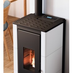 Pelletofen Cadel Cristal 7 Up (Anschluss oben) - 7 kW - Metall Weiß