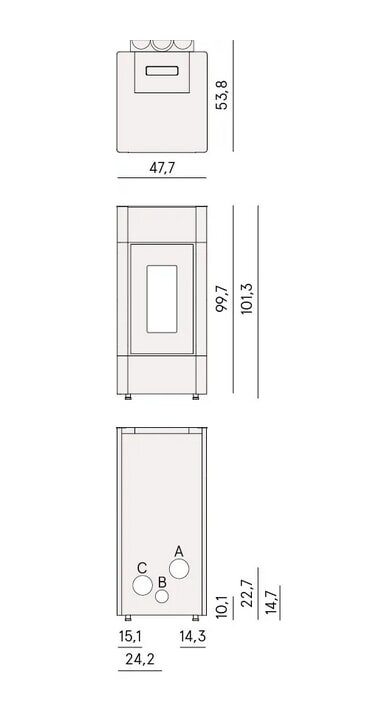Pelletofen Cadel Cristal Plus 9 (kanalisierbar) - 8,5 kW