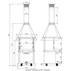 Gartenkamin/ Grill Firestar DN 700 Swing Glas (3.Generation)