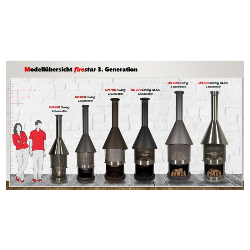 Gartenkamin/ Grill Firestar DN 800 Glas (3. Generation)