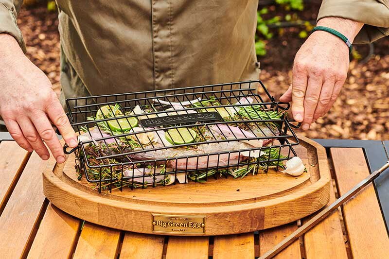 Big Green Egg - Flacher Grillkorb für Drehspieß / Rottisserie