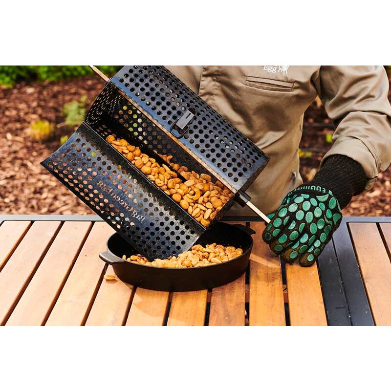 Big Green Egg - runder Grillkorb für Drehspieß / Rottisserie - L, XL