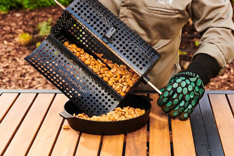 Big Green Egg - runder Grillkorb für Drehspieß / Rottisserie - L, XL