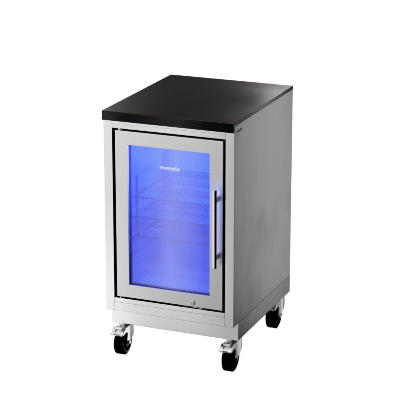 Vivandio Outdoorküche quub - Kühlschrankmodul - Silber