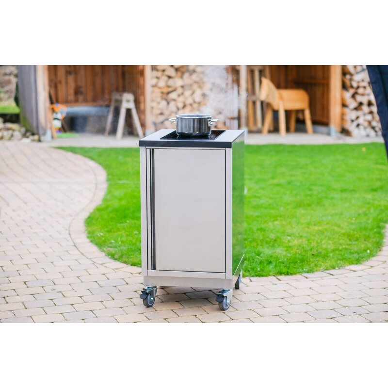 Vivandio Outdoorküche quub - Kochmodul Induktion - Silber