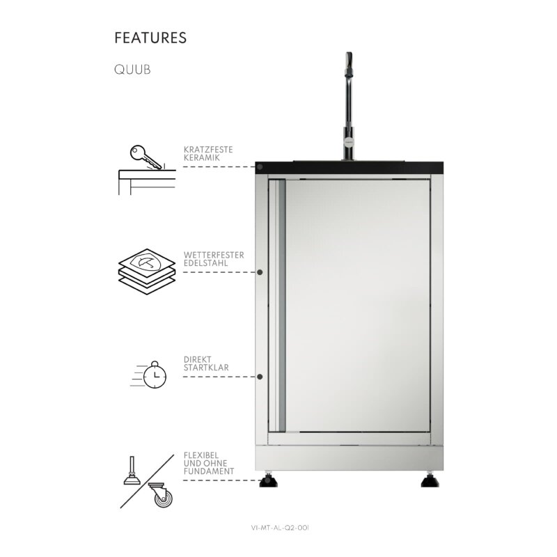Vivandio Outdoorküche quub - Doppel Schrankmodul - Silber