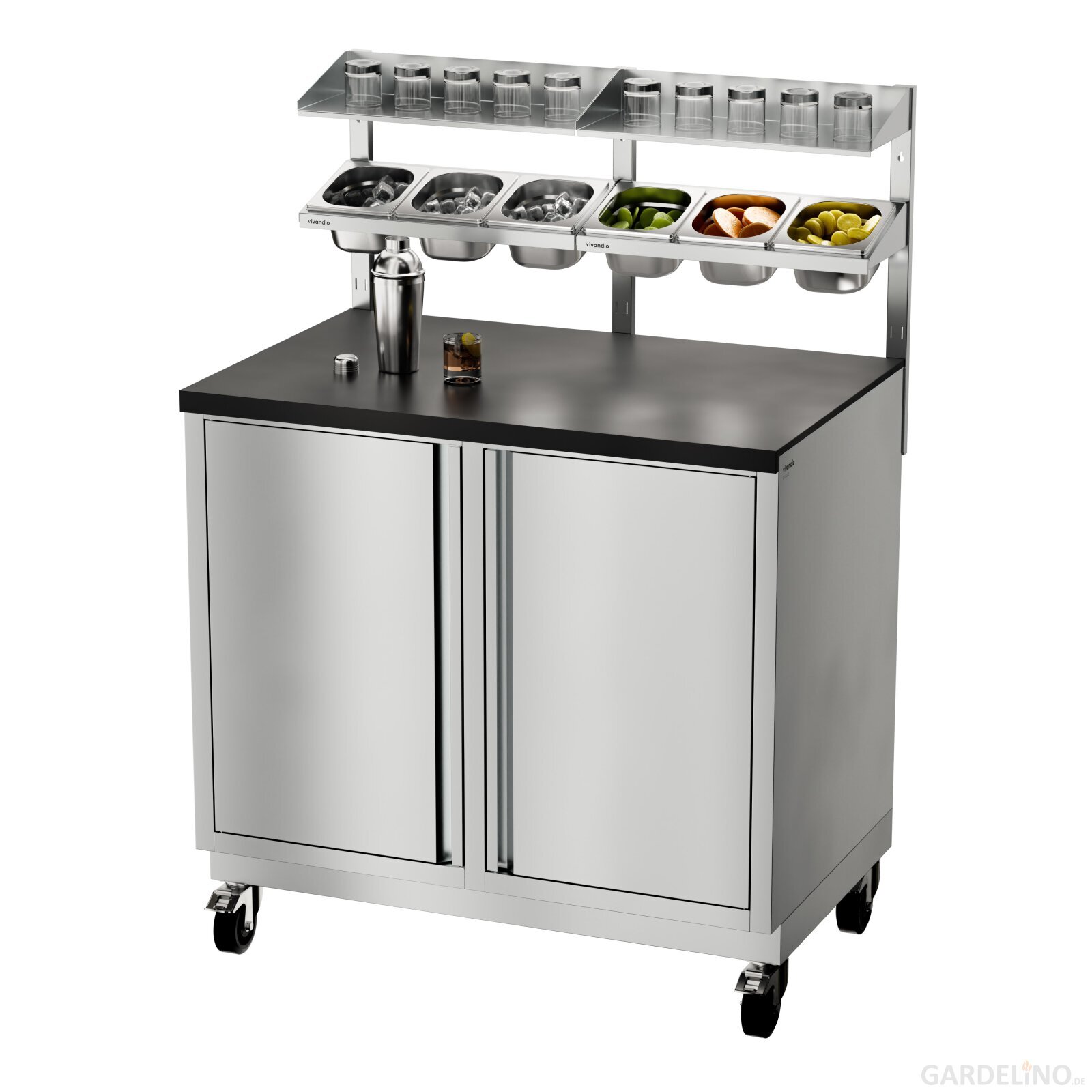 Vivandio Outdoorküche quub - Doppel Schrankmodul - Silber