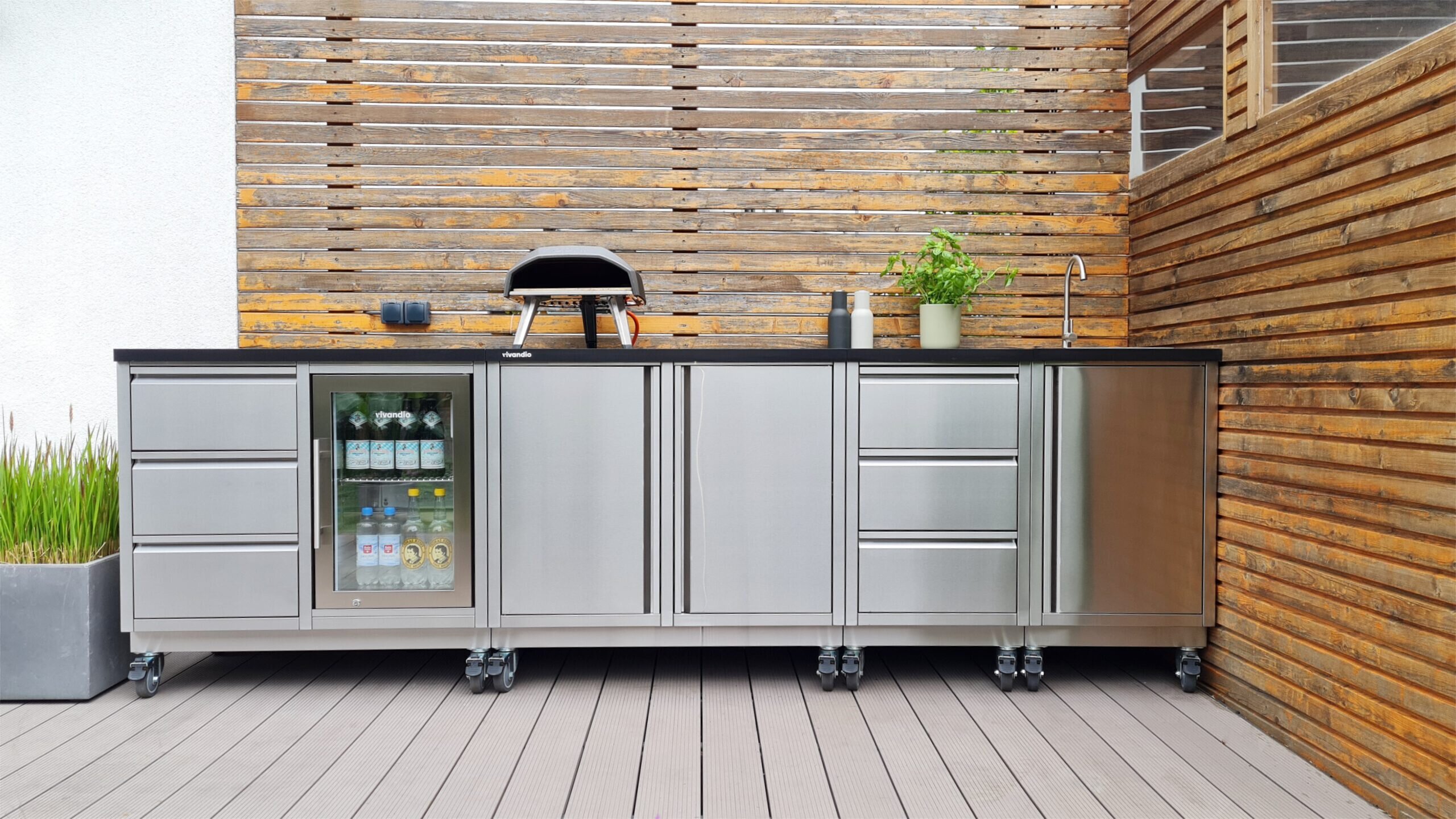 Vivandio Outdoorküche quub - Doppel Schrankmodul - Silber