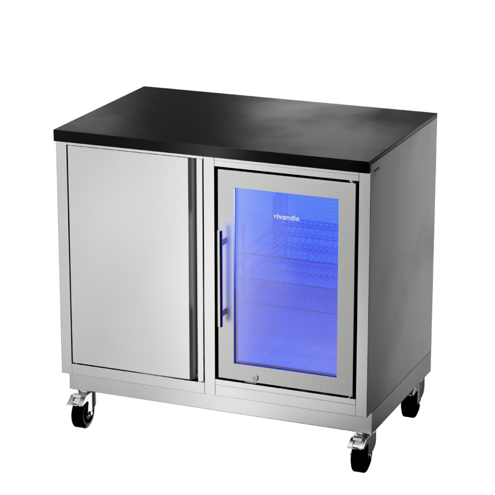 Vivandio Outdoorküche quub - Kühlschrank + Schrankmodul - Silber