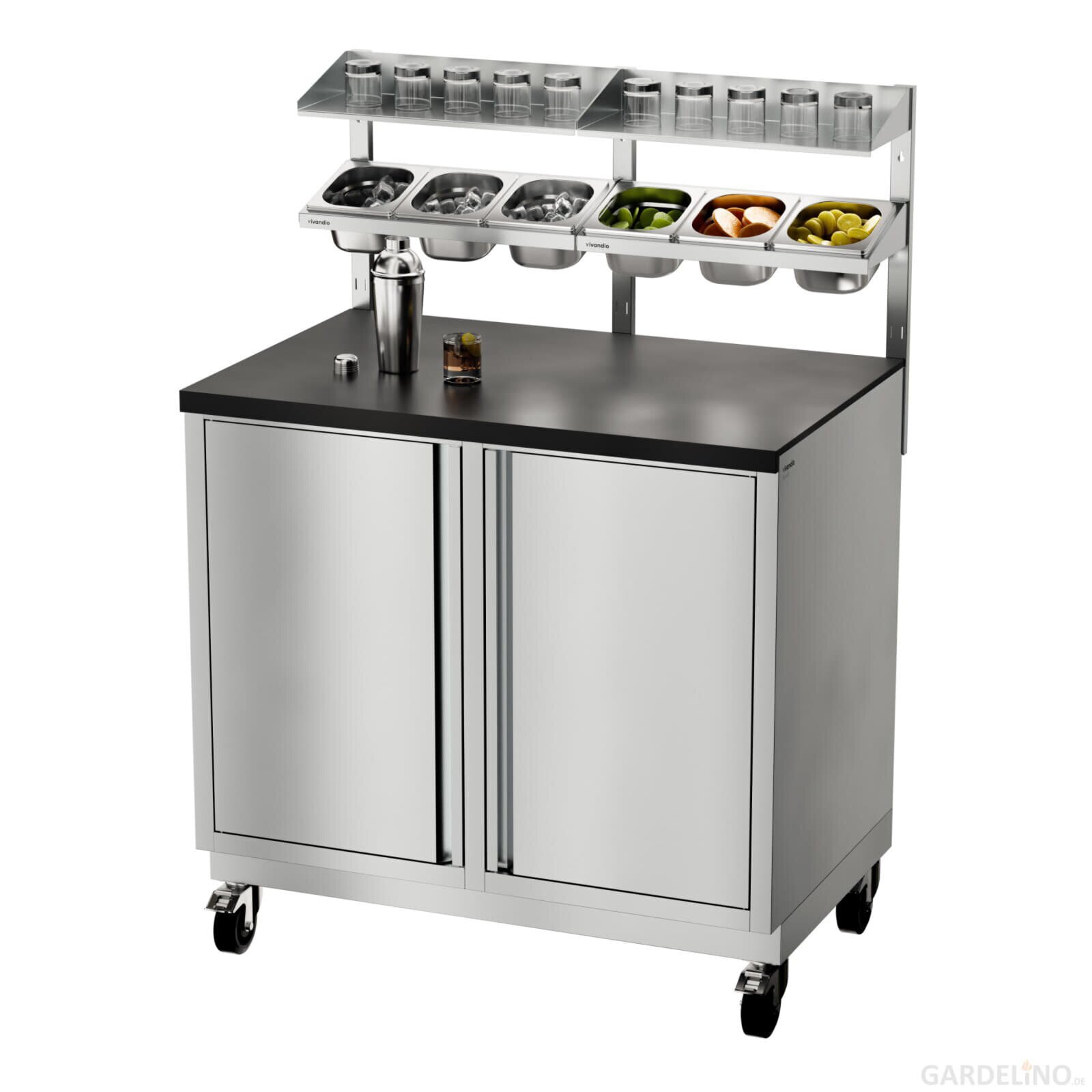 Vivandio Outdoorküche quub - Kühlschrank + Schrankmodul - Schwarz