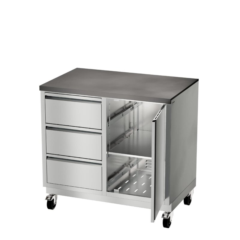 Vivandio Outdoorküche quub - Schrank + Schubladenmodul - Silber