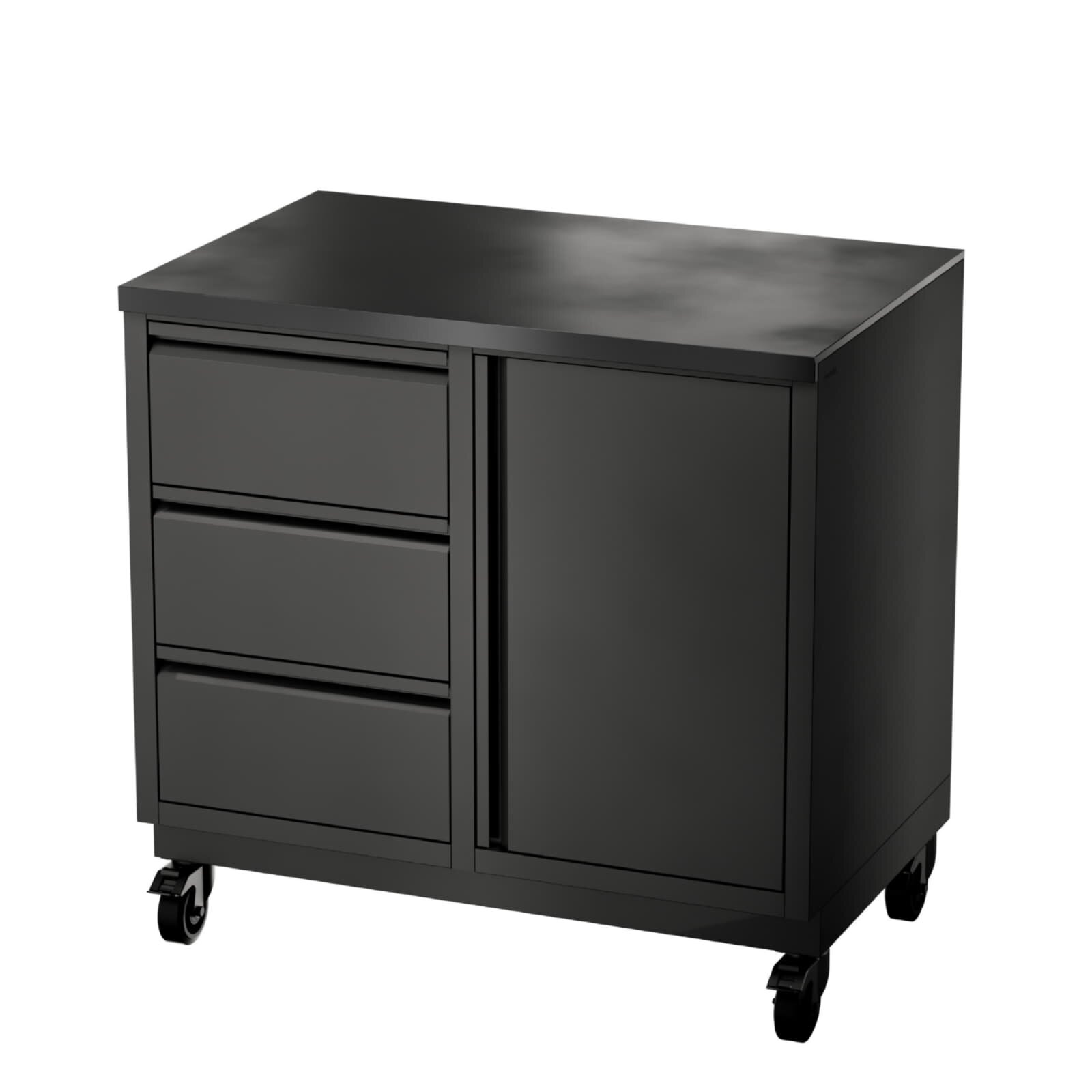 Vivandio Outdoorküche quub - Schrank + Schubladenmodul - Schwarz