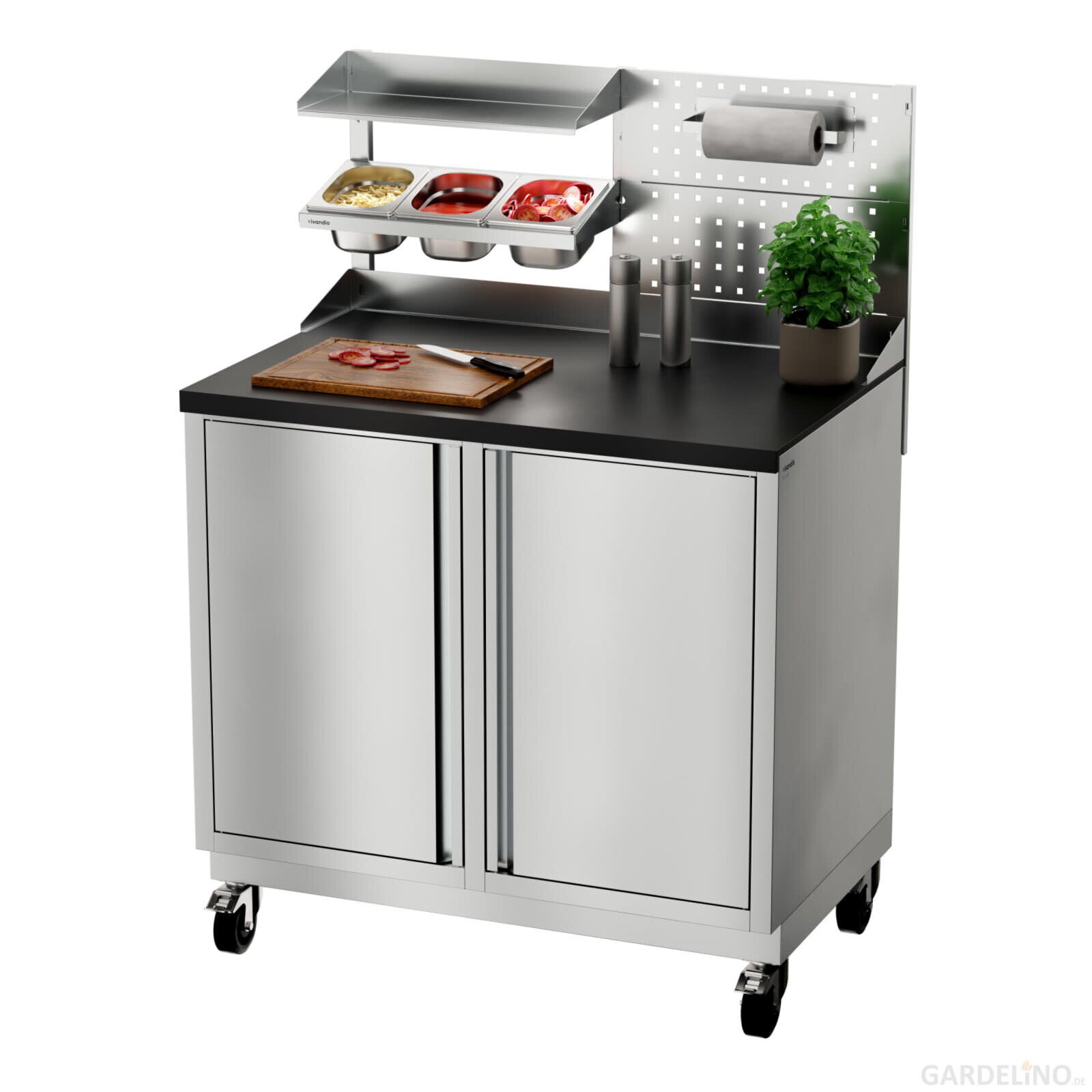 Vivandio Outdoorküche quub - Doppel Schubladenmodul - Silber