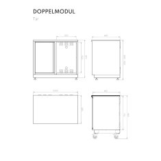 Vivandio Outdoork&uuml;che quub - Doppel K&uuml;hlschrankmodul - Silber