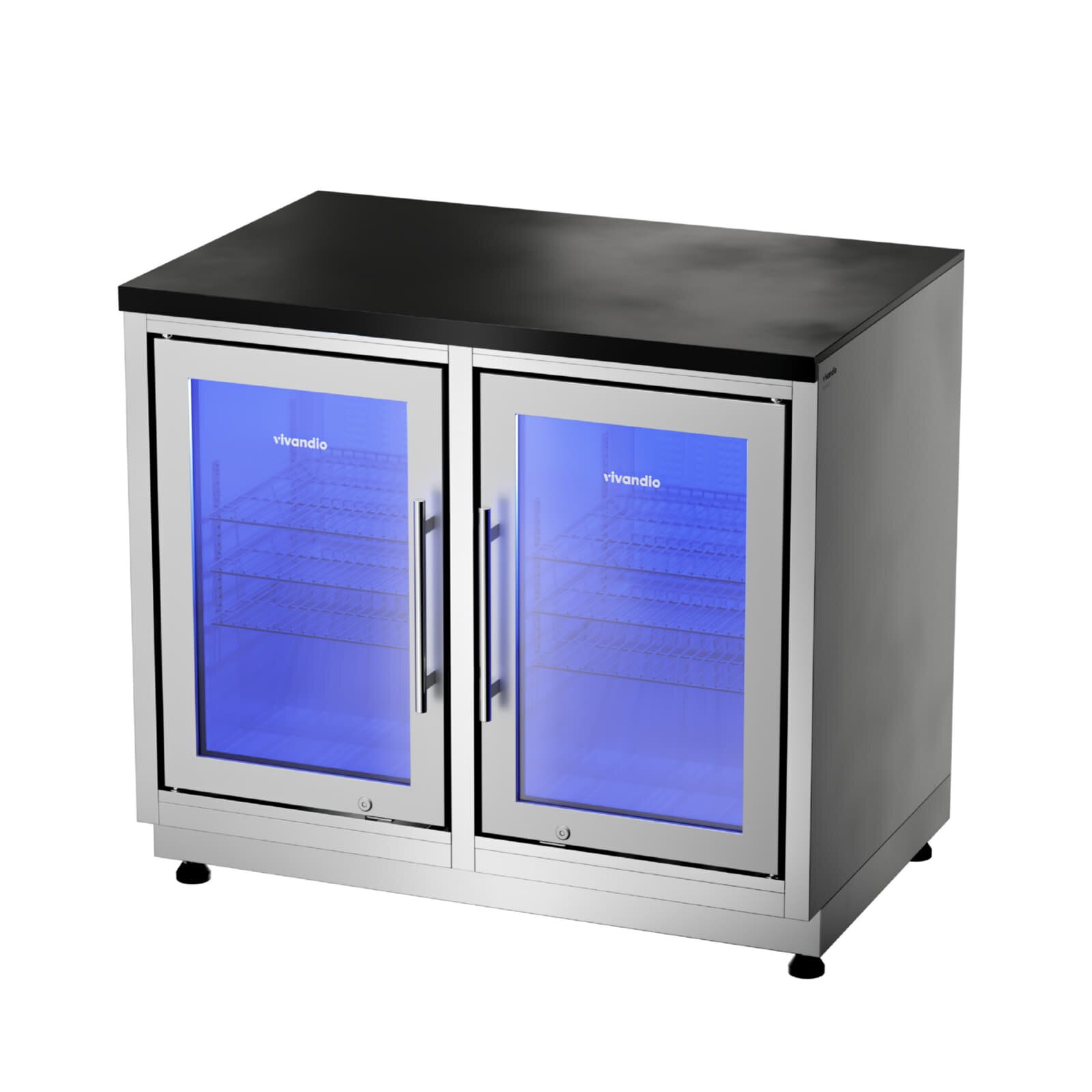 Vivandio Outdoorküche quub - Doppel Kühlschrankmodul - Silber