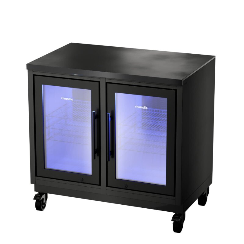 Vivandio Outdoorküche quub - Doppel Kühlschrankmodul - Schwarz