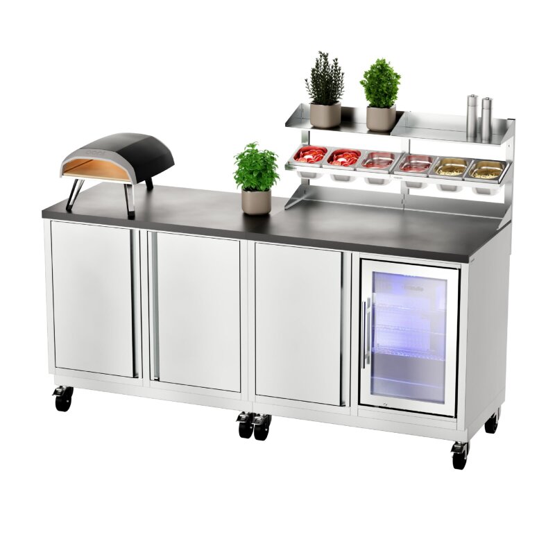 Vivandio Outdoorküche - quub Pizzastation - Silber