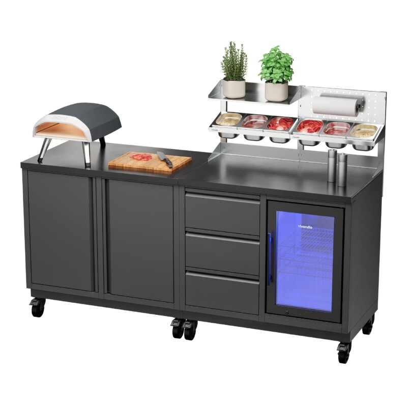 Vivandio Outdoorküche - quub Pizzastation - Schwarz