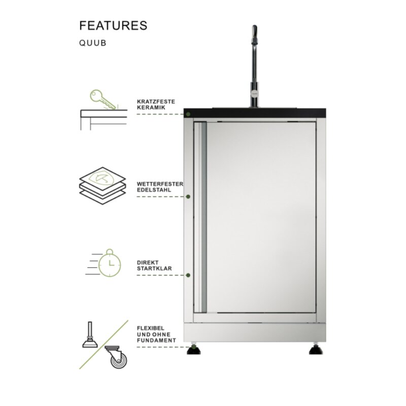 Vivandio quub Tisch für Pizzaofen, Silber