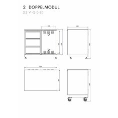 Vivandio quub Tisch für Pizzaofen, Silber
