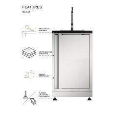Vivandio quub Tisch für Pizzaofen, Silber