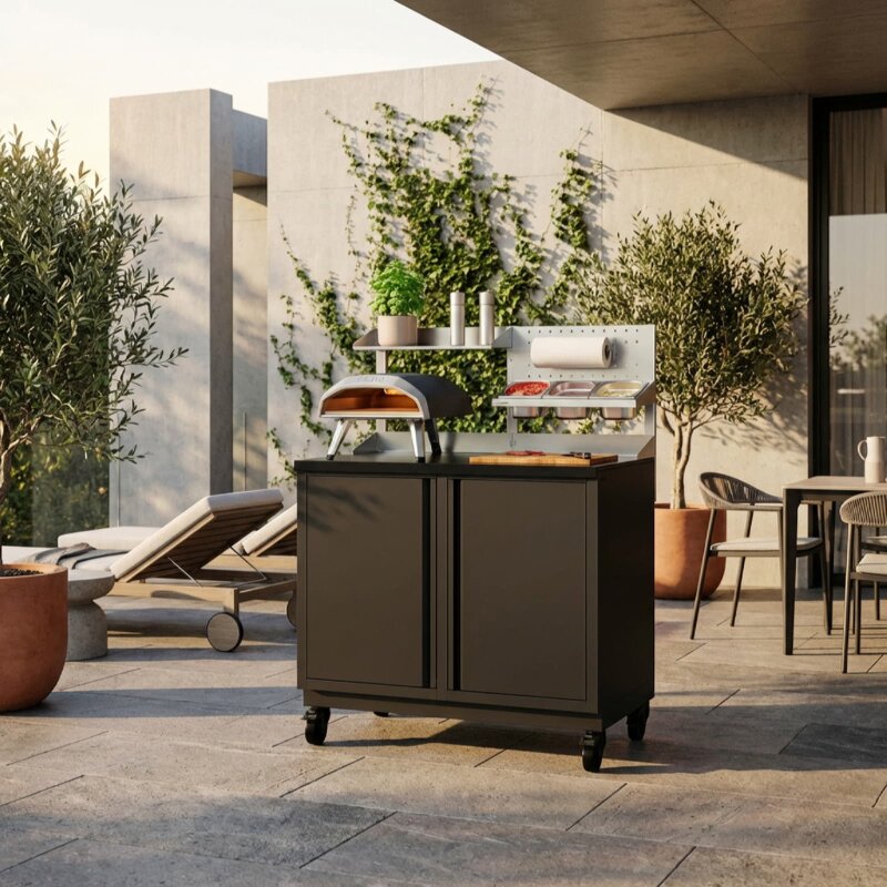 Vivandio quub Tisch für Pizzaofen, Schwarz