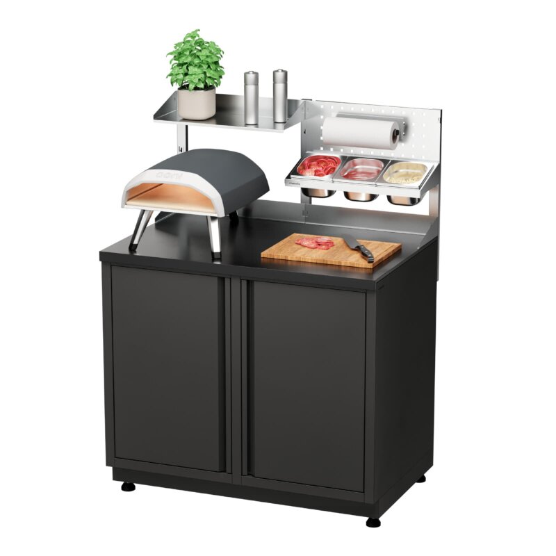 Vivandio quub Tisch für Pizzaofen, Schwarz