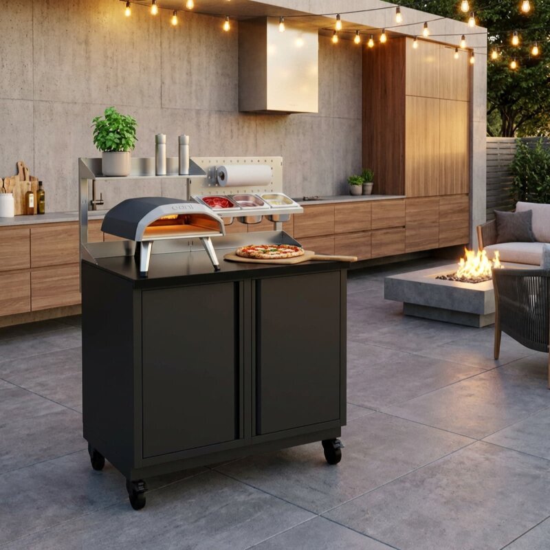 Vivandio quub Tisch für Pizzaofen, Schwarz