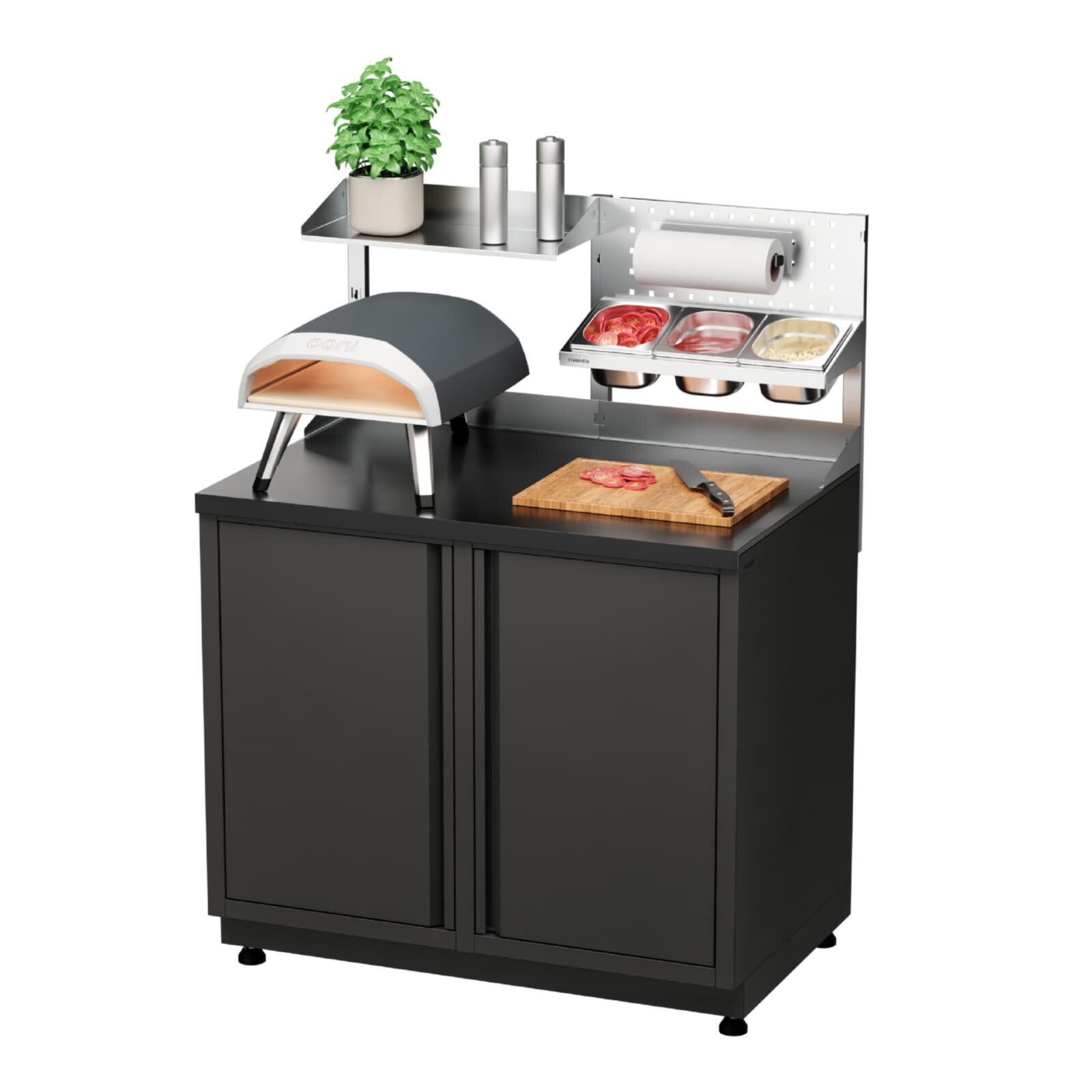 Vivandio quub Tisch für Pizzaofen, Schwarz