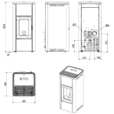 Pelletofen MCZ MIDA Air 8 R 5S (Anschluss hinten) - 8 kW