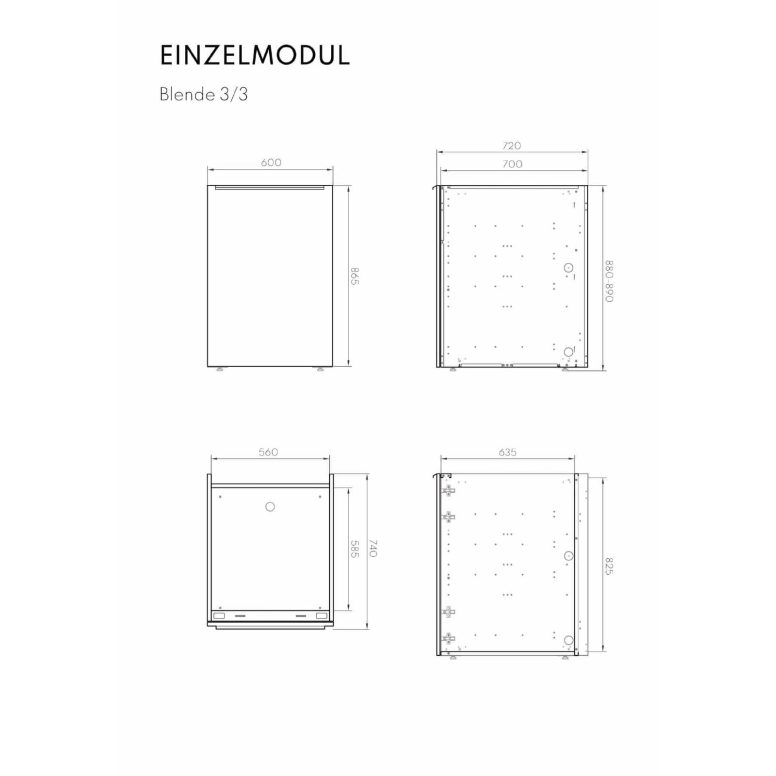Vivandio elements - Modul Schrank 3/3-Tür, mattschwarz