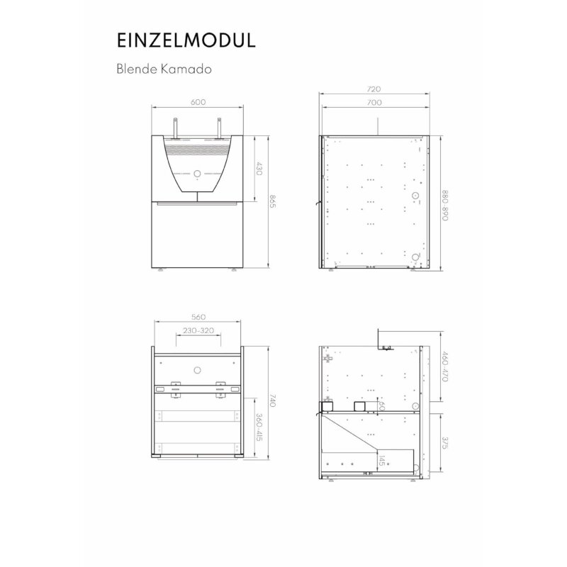 Vivandio elements - Kamadogrill Modul, mattschwarz