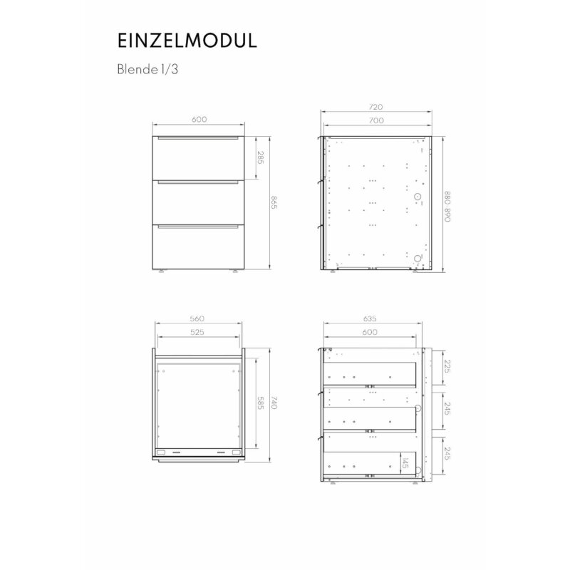 Vivandio elements - Regal Modul, mattschwarz