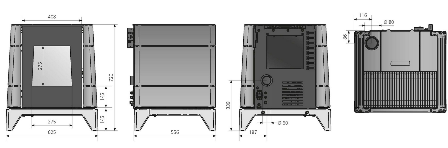 Pelletofen Oranier Pio - 5,5 kW