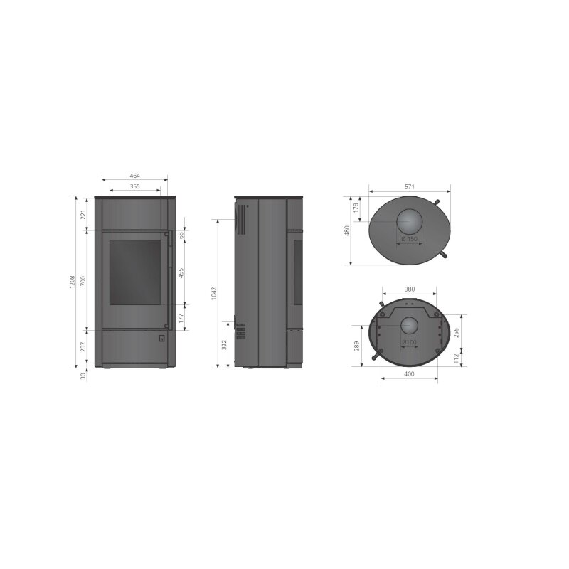 Kaminofen Oranier Polar Neo pureBLACK W+ - 6,5 kW