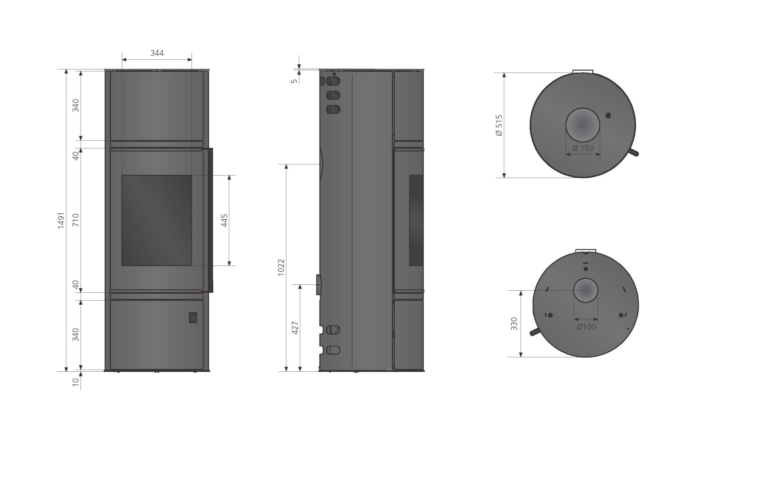 Kaminofen Oranier Arena W+ 2.0 pureBLACK - 7 kW