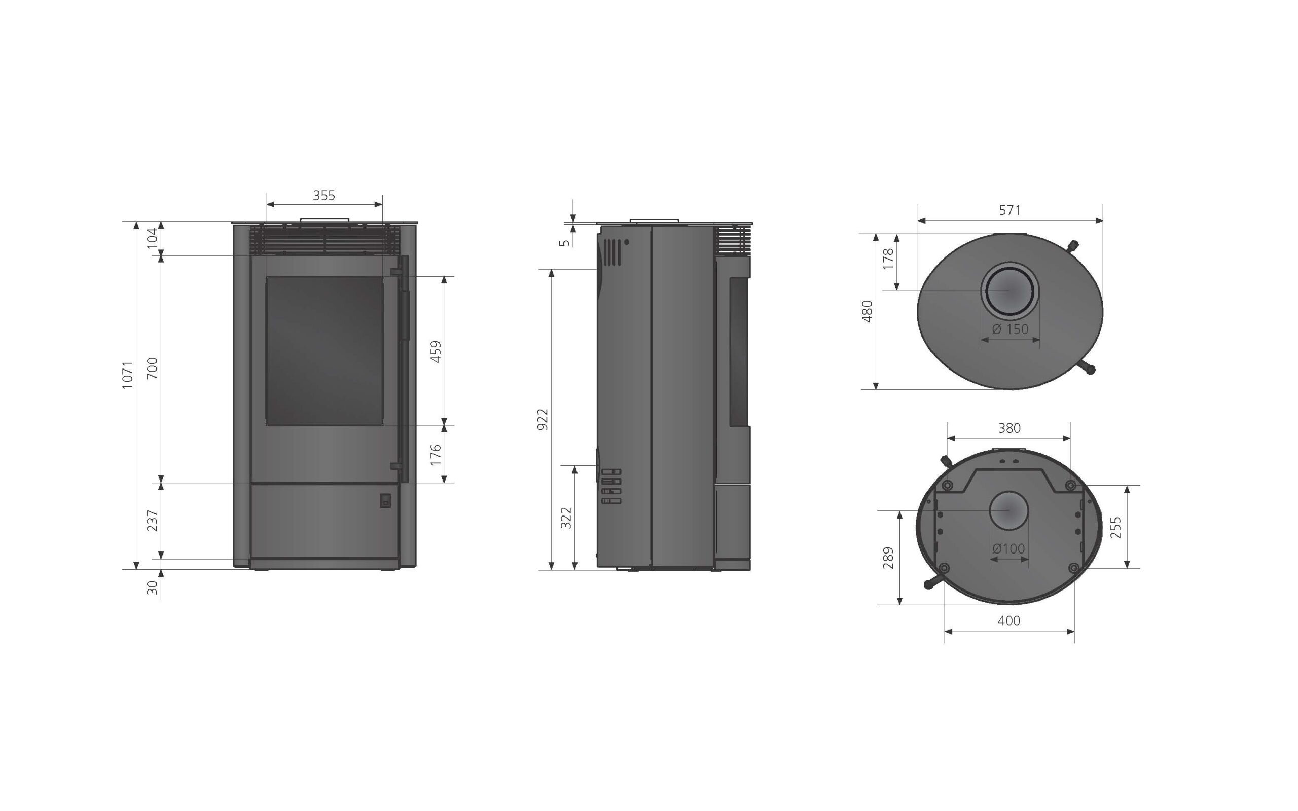 Kaminofen Oranier Arktis 7 2.0 pureBLACK - 7 kW