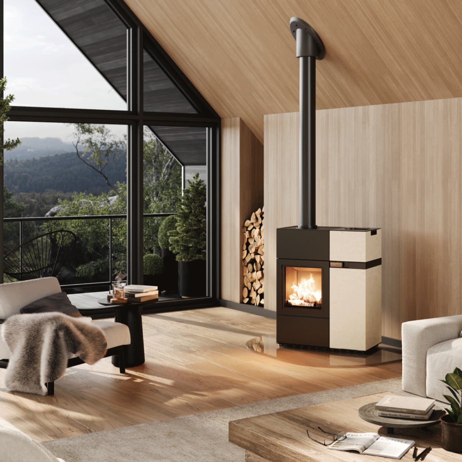 Kombiofen Pellet & Scheitholz Austroflamm Quadra Duo - 7 kW