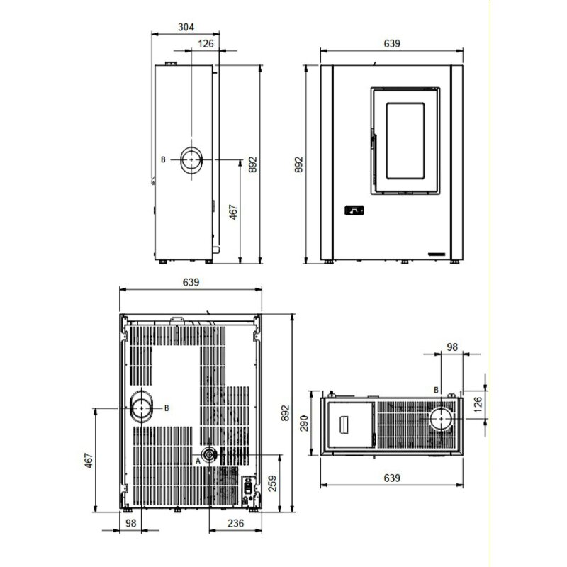 Pelletofen La Nordica Extraflame Luisella 5.0 Maxi - 7 kW