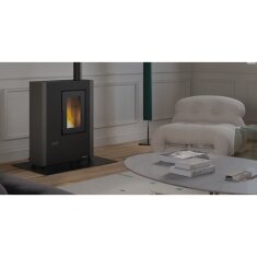 Eckiger Pelletofen La Nordica Extraflame Luiselle - 4,4 kW, bordeaux