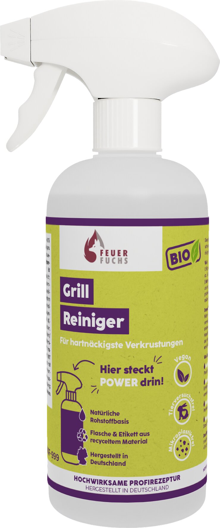 BIO Grill-Reiniger 500ml Sprühflasche - Feuer-Fuchs