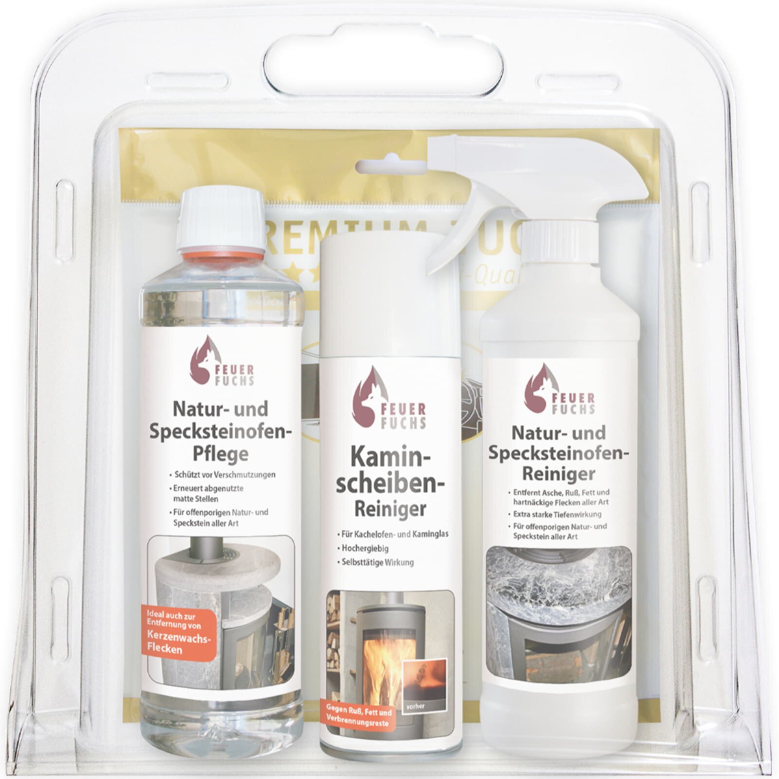 Natur- und Specksteinofen-Pflegeset - Feuer-Fuchs