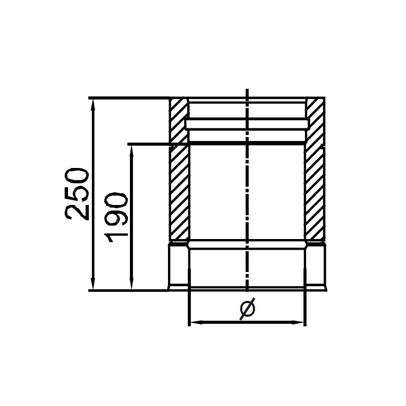 DW-ECO 2.0 - Längenelement 250mm - Ø 180 mm