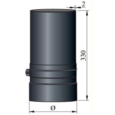 Teleskoprohr Ø150 x 330 x 2 mm, Farbe schwarz