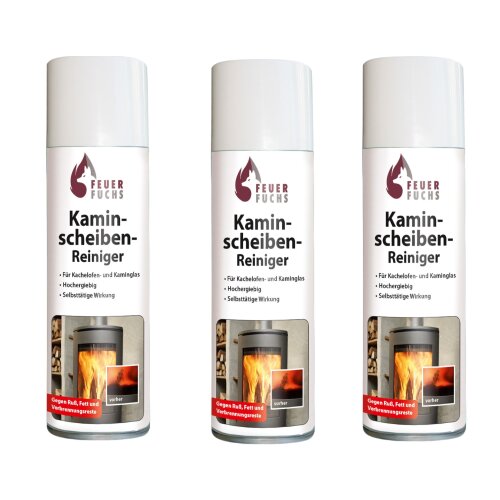 3x Kaminscheiben-Reiniger 300ml - Vorteilspack- Feuer-Fuchs