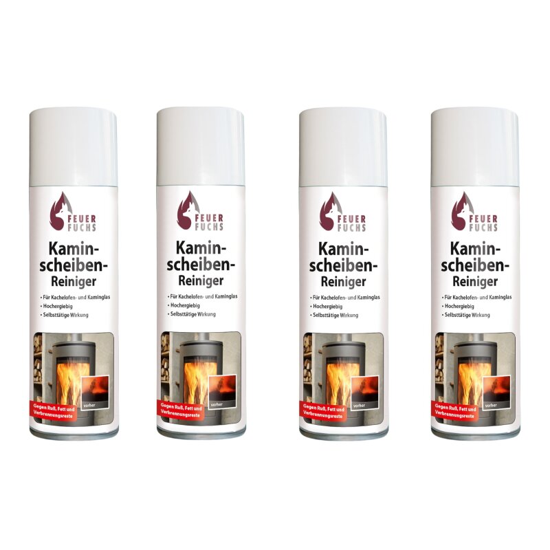 4x Kaminscheiben-Reiniger 300ml - Vorteilspack- Feuer-Fuchs